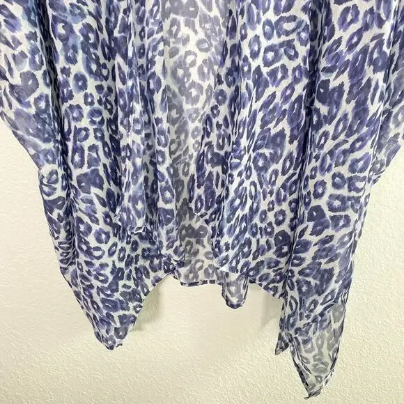 Johnny Was CALME Kimono Women Small Medium Leopard Cotton Silk Cardigan Cover Up - Picture 6 of 9